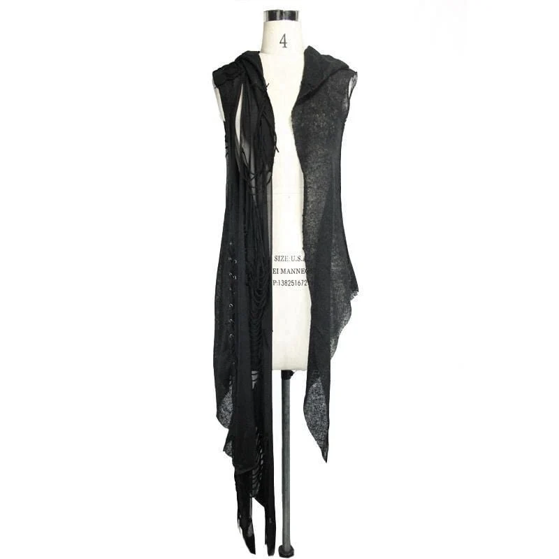 Frauen Distressed Cowl Mit Schnürung