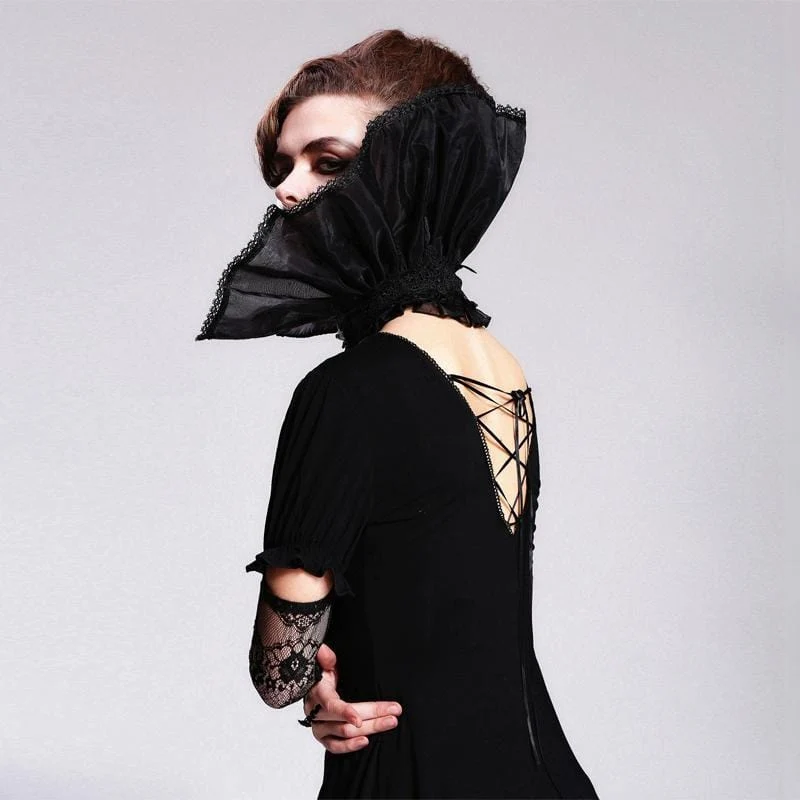 Damen Vintage Rüschen Trichter Ruff Kragen
