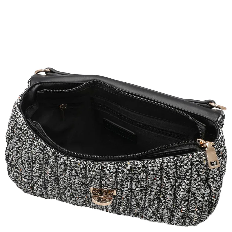 Seidenfelt Floro - Bolso bandolera 24 cm (black&white)