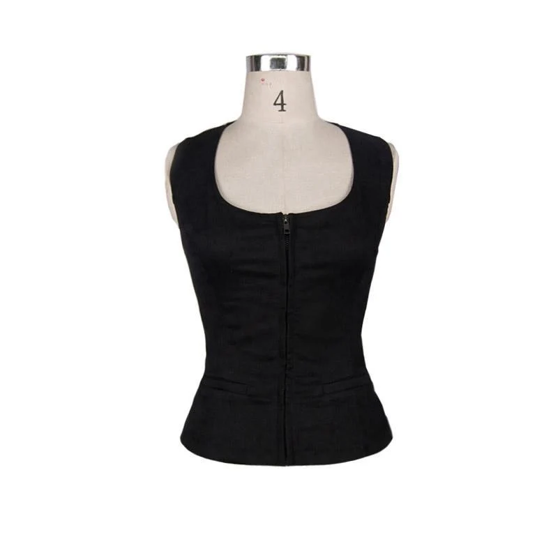 Damen Punk Weste Mit Zwei Taschen