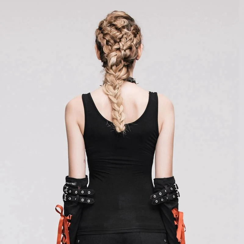 Frauen Ripped Detail Punk Weste