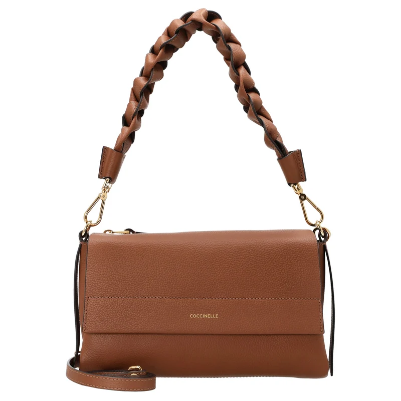 Coccinelle Boheme Grana Double - Bolso bandolera 26 cm (color: cognac/noir)