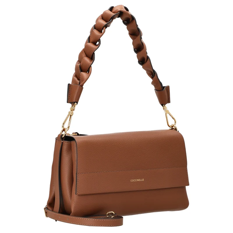 Coccinelle Boheme Grana Double - Bolso bandolera 26 cm (color: cognac/noir)