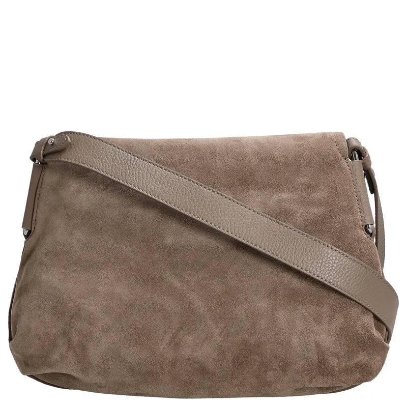 Coccinelle Rebekka Suede - Bolso bandolera 30 cm (warm taupe)