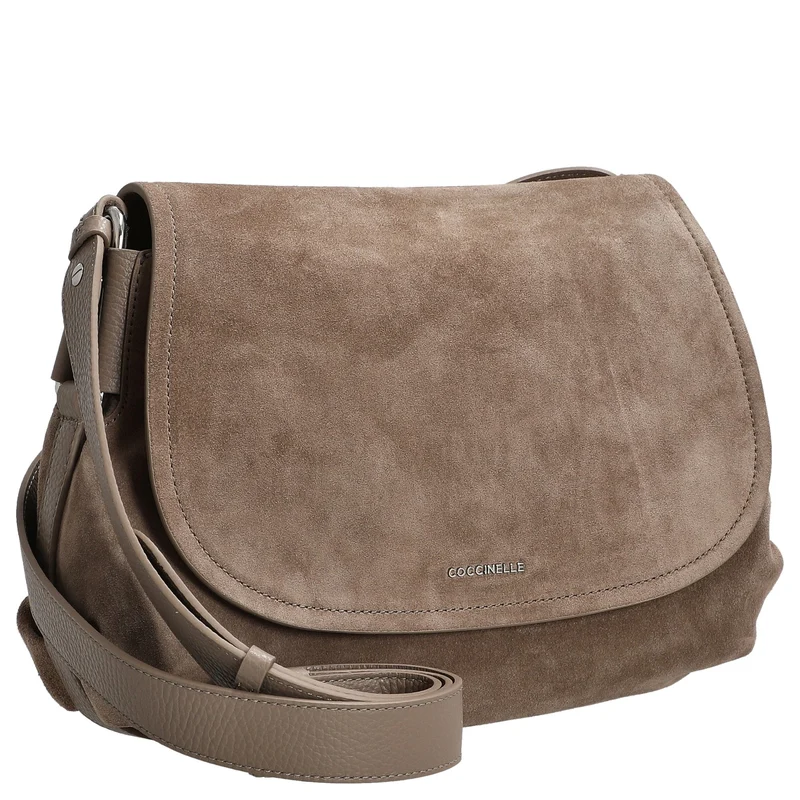 Coccinelle Rebekka Suede - Bolso bandolera 30 cm (warm taupe)
