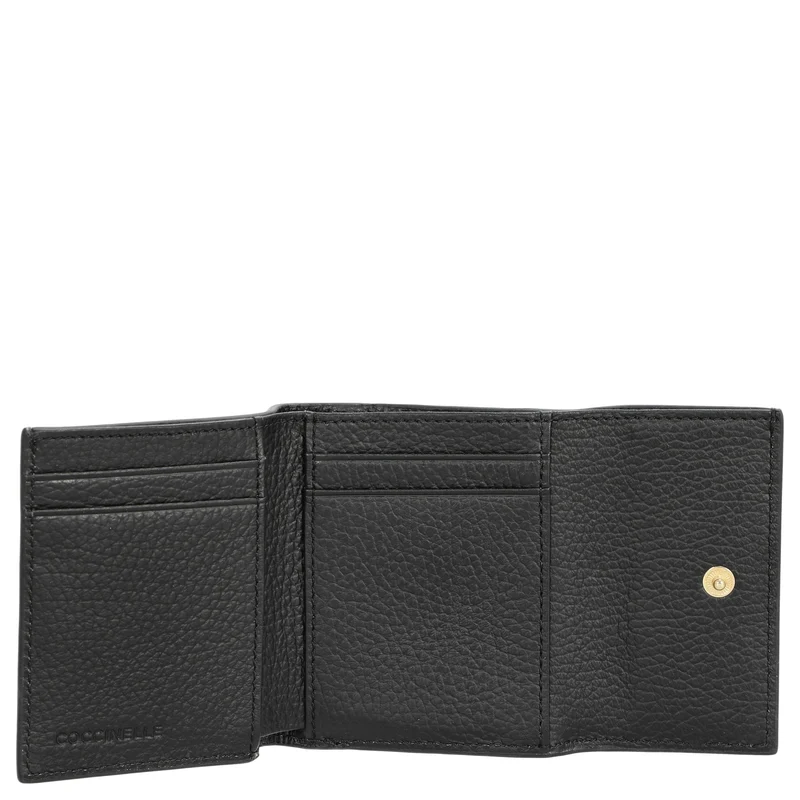 Coccinelle Metallic Soft - Cartera 5 ranuras para tarjetas 9,5 cm (Color: noir)