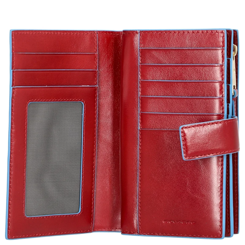 Piquadro Blue Square - Cartera de mujer 12cc 15.5 cm (red)
