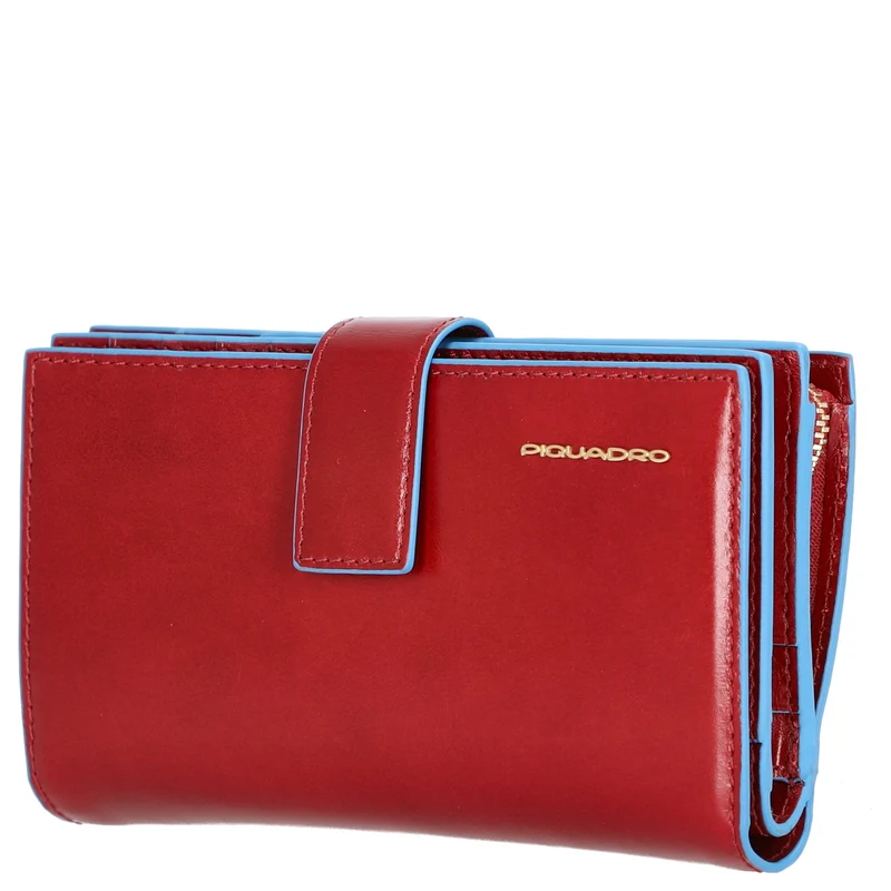 Piquadro Blue Square - Cartera de mujer 12cc 15.5 cm (red)