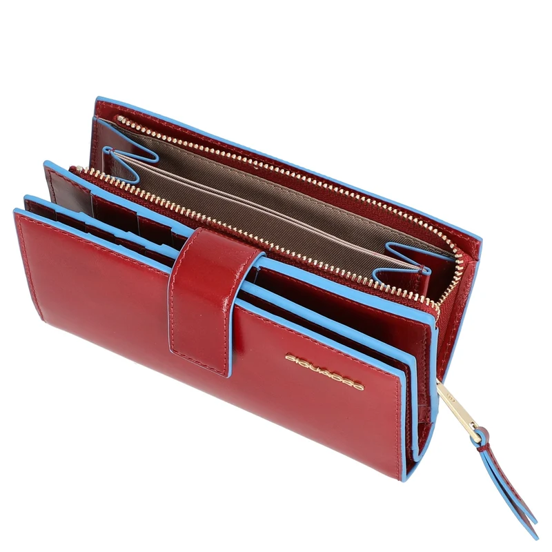 Piquadro Blue Square - Cartera de mujer 12cc 15.5 cm (red)