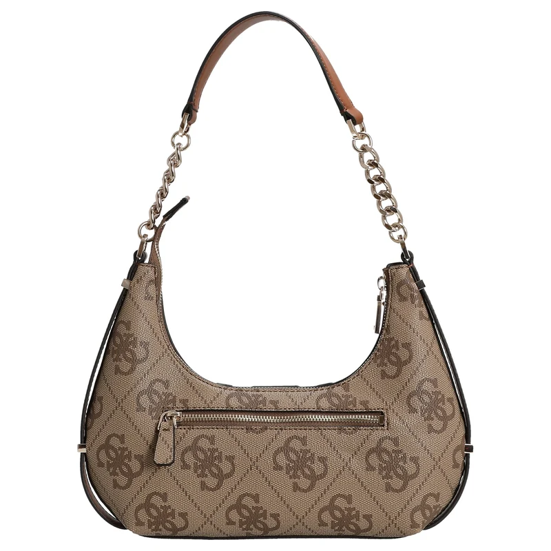 Guess Erenia Top Zip - Bolso de hombro (logo latte)