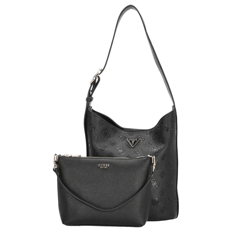 Guess Cresidia II - Bolso saco (logotipo negro)