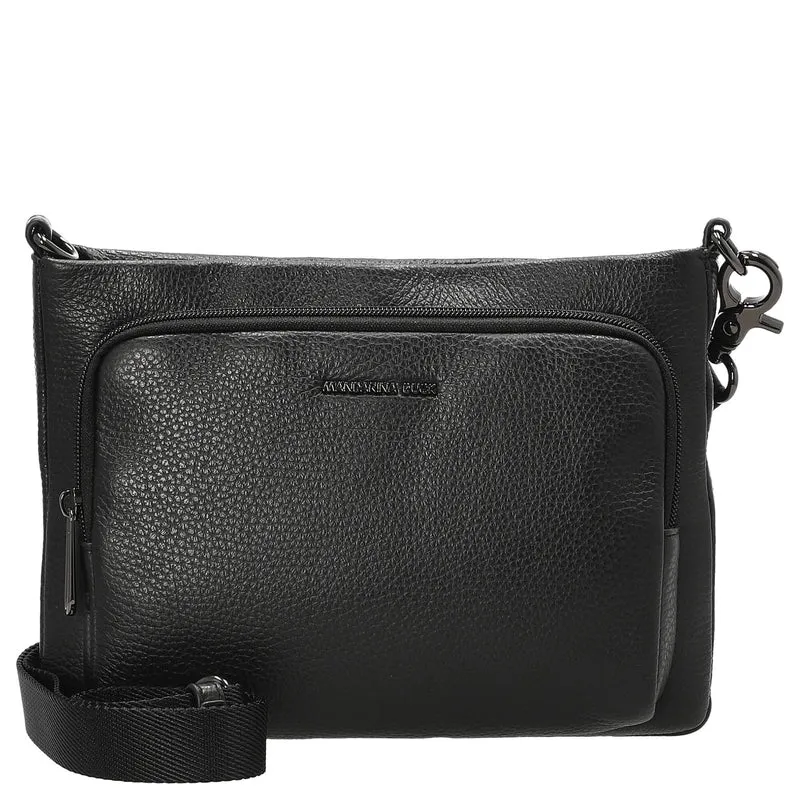 Mandarina Duck Mellow Leather - Bolso bandolera 23 cm (nero)