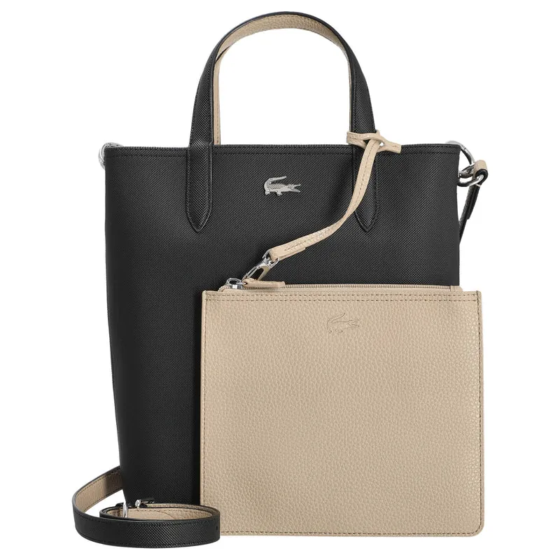 Lacoste Anna - bolso shopper vertical 29 cm (noir krema)
