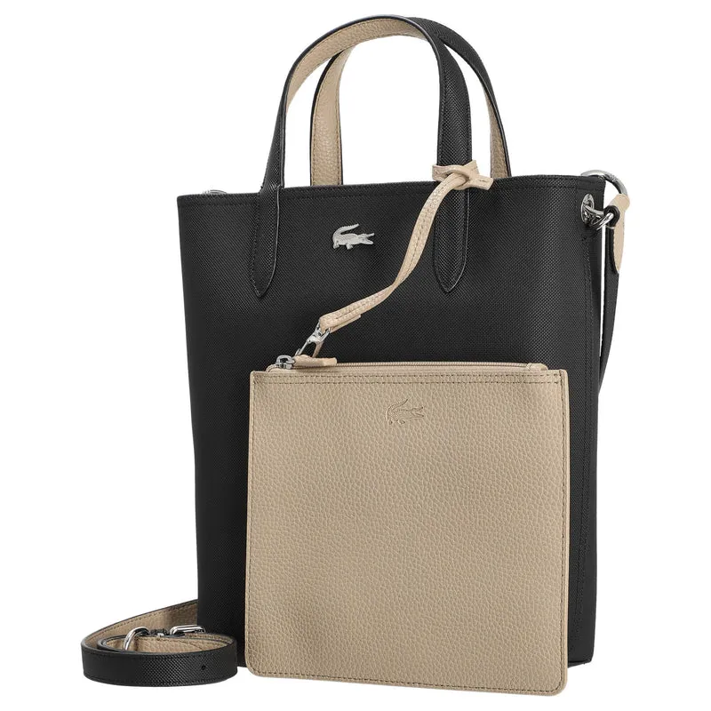 Lacoste Anna - bolso shopper vertical 29 cm (noir krema)