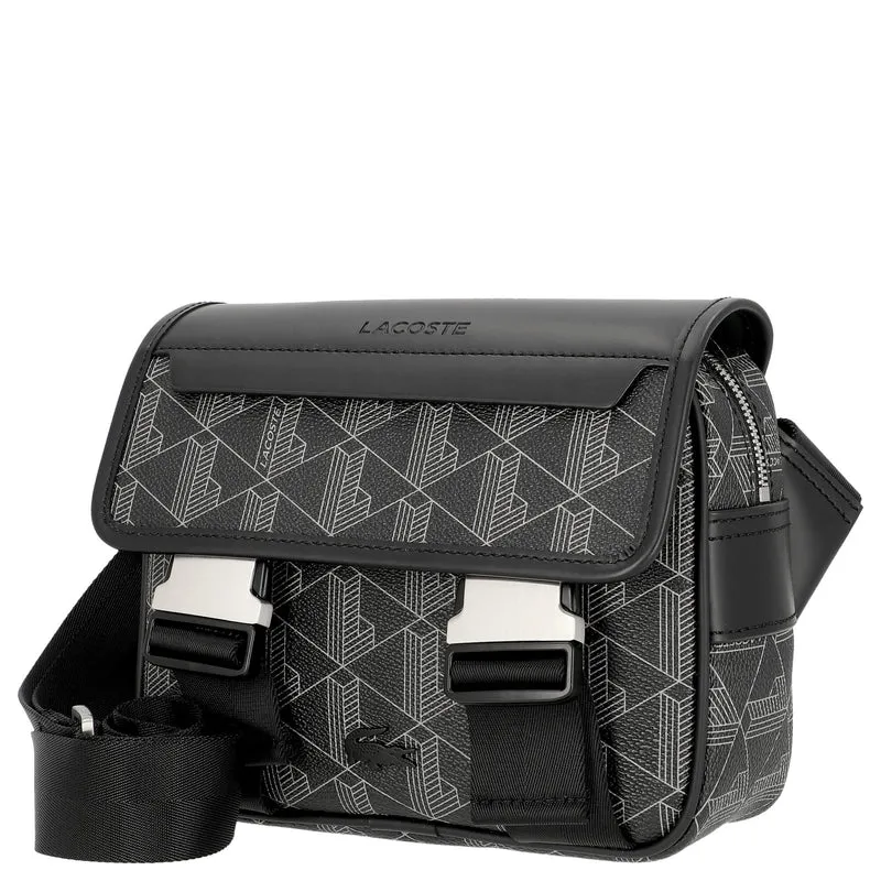 Lacoste The Blend - Bolso bandolera 21.5 cm (monogram noir gris)