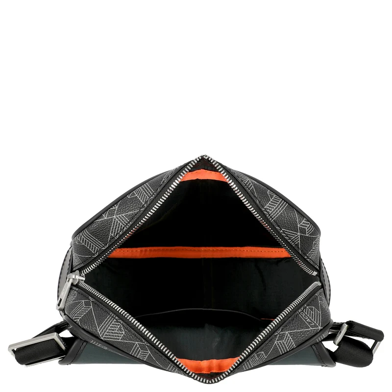 Lacoste The Blend - Bolso bandolera 21.5 cm (monogram noir gris)