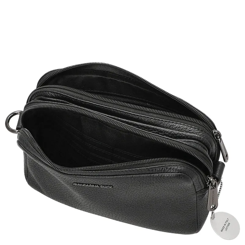 Mandarina Duck Mellow Leather - Bolso bandolera 20 cm (nero)