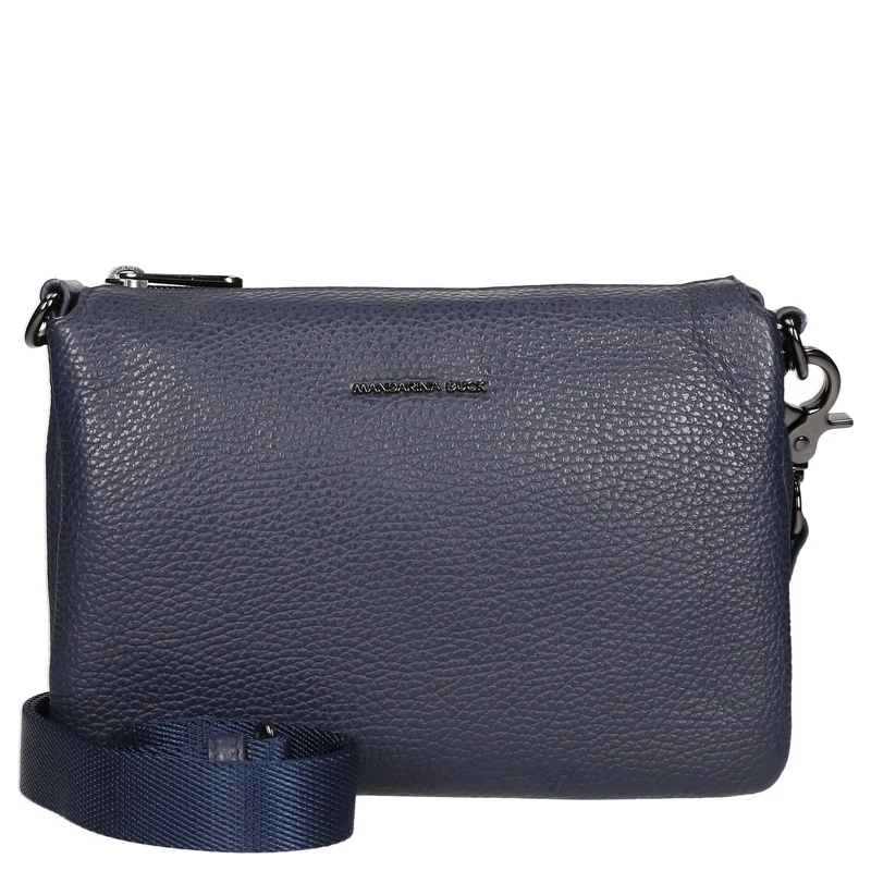 Mandarina Duck Mellow Leather Pochette - Bolso de mano 23 cm (dress blue)