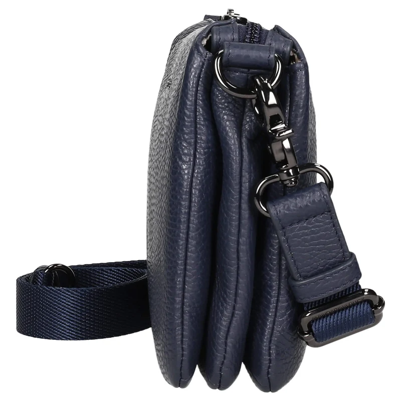Mandarina Duck Mellow Leather Pochette - Bolso de mano 23 cm (dress blue)