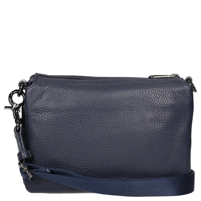 Mandarina Duck Mellow Leather Pochette - Bolso de mano 23 cm (dress blue)