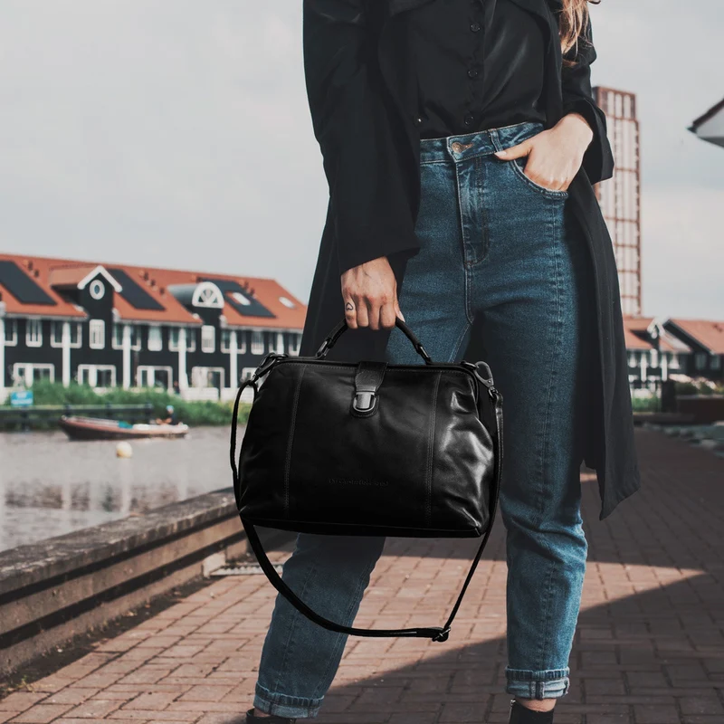 The Chesterfield Brand Shaun - Bolso bandolera cuero 32 cm (black)