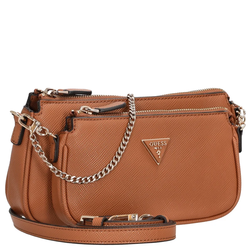 Guess Noelle II DBL Pouch - Bolso bandolera 24 cm (light cognac)