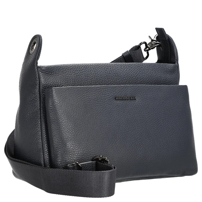 Mandarina Duck Mellow Leather - Bolso bandolera 36 cm (dress blue)