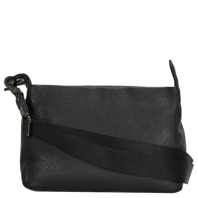 Mandarina Duck Mellow Leather - Bolso bandolera 36 cm (nero)