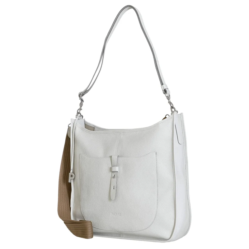 Picard Kronberg - Bolso de hombro 40 cm Rindsleder (white lily)