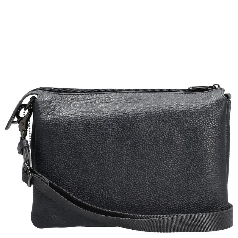 Mandarina Duck Mellow Leather - Bolso bandolera 28 cm (dress blue)