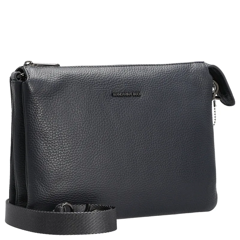 Mandarina Duck Mellow Leather - Bolso bandolera 28 cm (dress blue)
