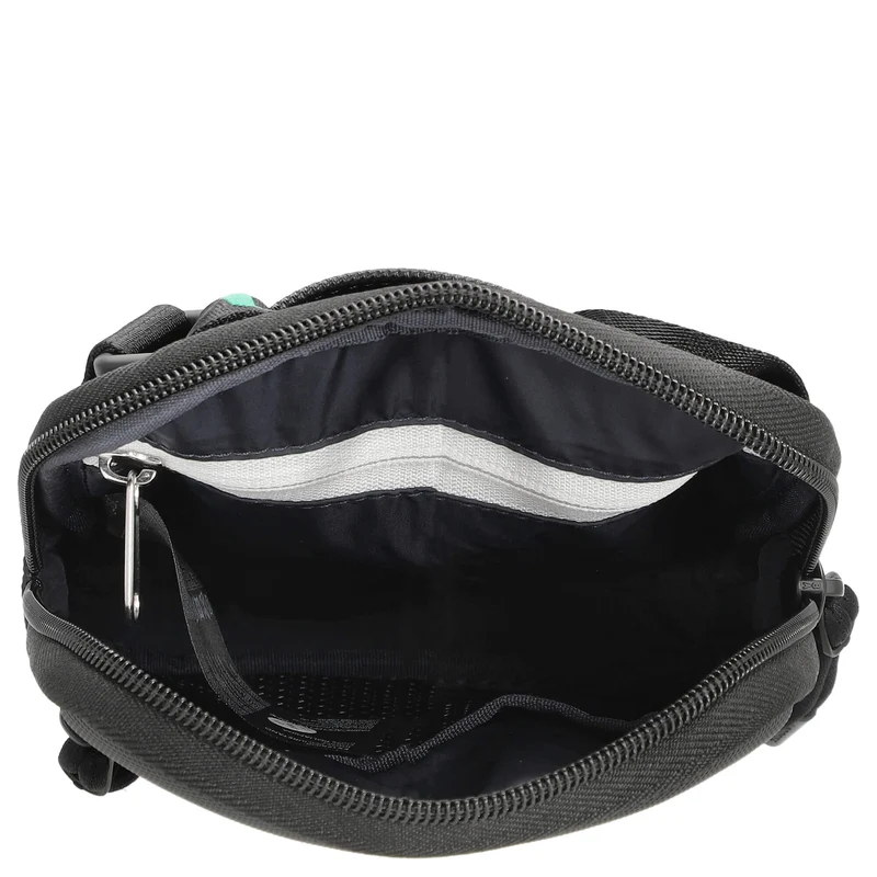 Lacoste CST - Bandolera 21 cm (tejido jacquard negro)