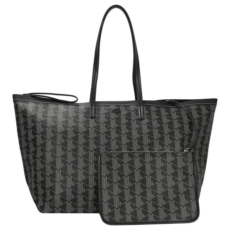 Lacoste Zely - Bolso shopper L (mono noir beige)