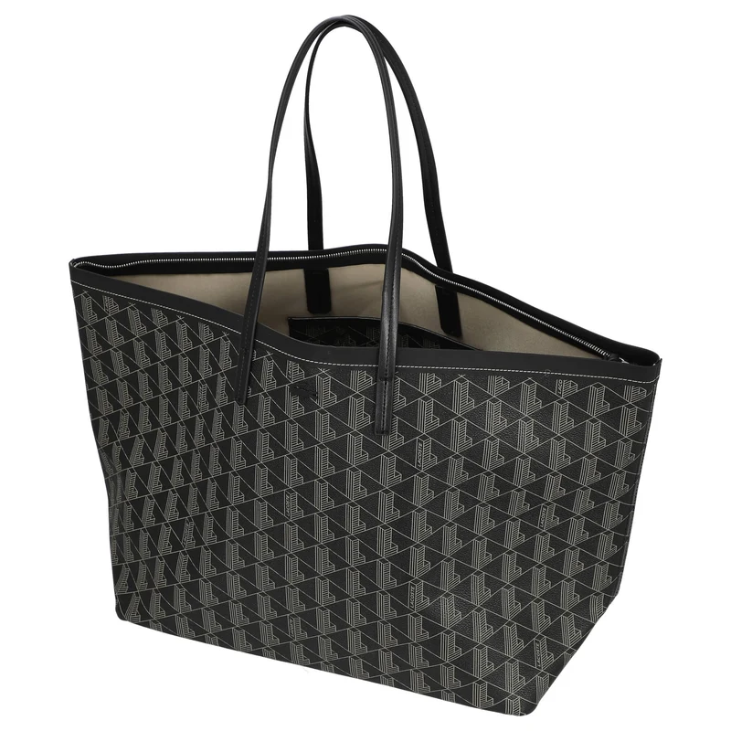 Lacoste Zely - Bolso shopper L (mono noir beige)