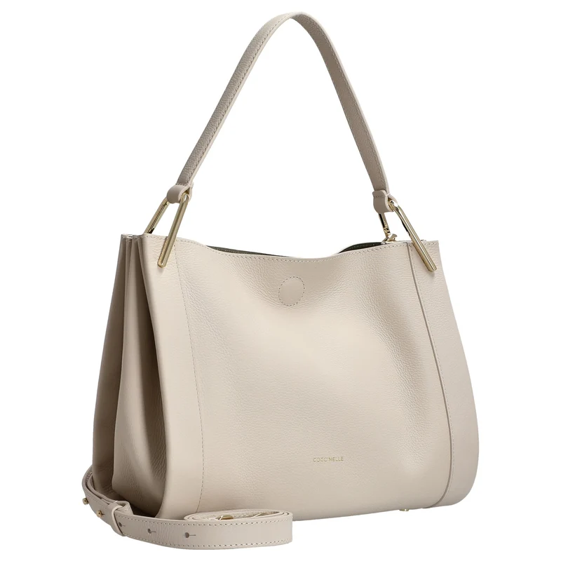 Coccinelle Wallace - Bolso de hombro 28 cm (lambskin white/laurel green)